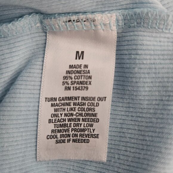 Aeeopstale Seriously Soft Ribbed Cropped Shrunken Light Blue Medium Tee Shirt - Picture 5 of 7
